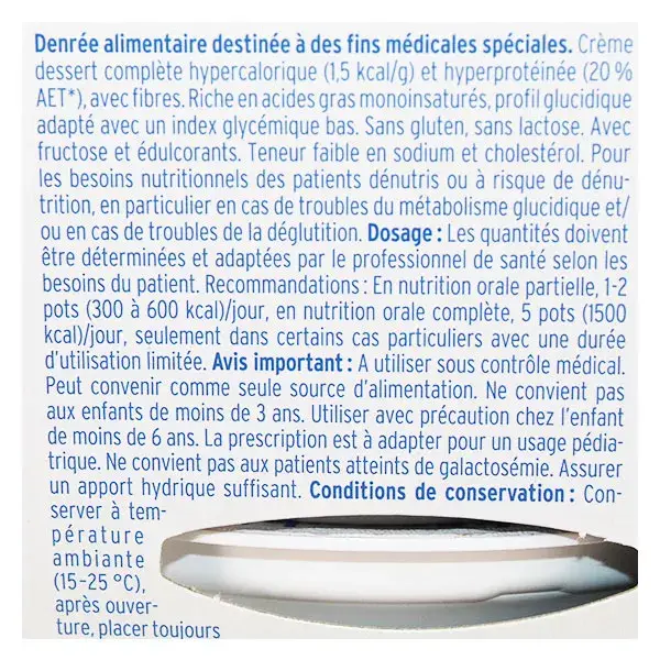 Fresenius Fresubin Diabète Hypercalorique Hyperprotéiné Pêche Crème Dessert 4 x 200g