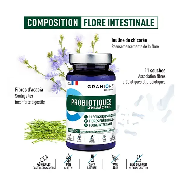 Granions Probiotiques Equilibrio della Flora Intestinale 40 capsule