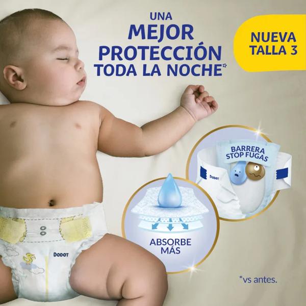 Dodot Sensitive Extra Diapers Size 3+ 7-11Kg 60Uds