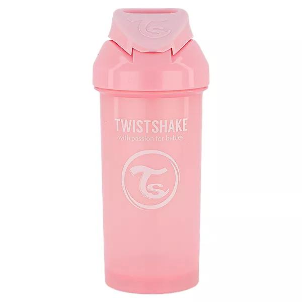 Twistshake Bicchiere con Cannuccia Rosa Pastello +6m 360ml