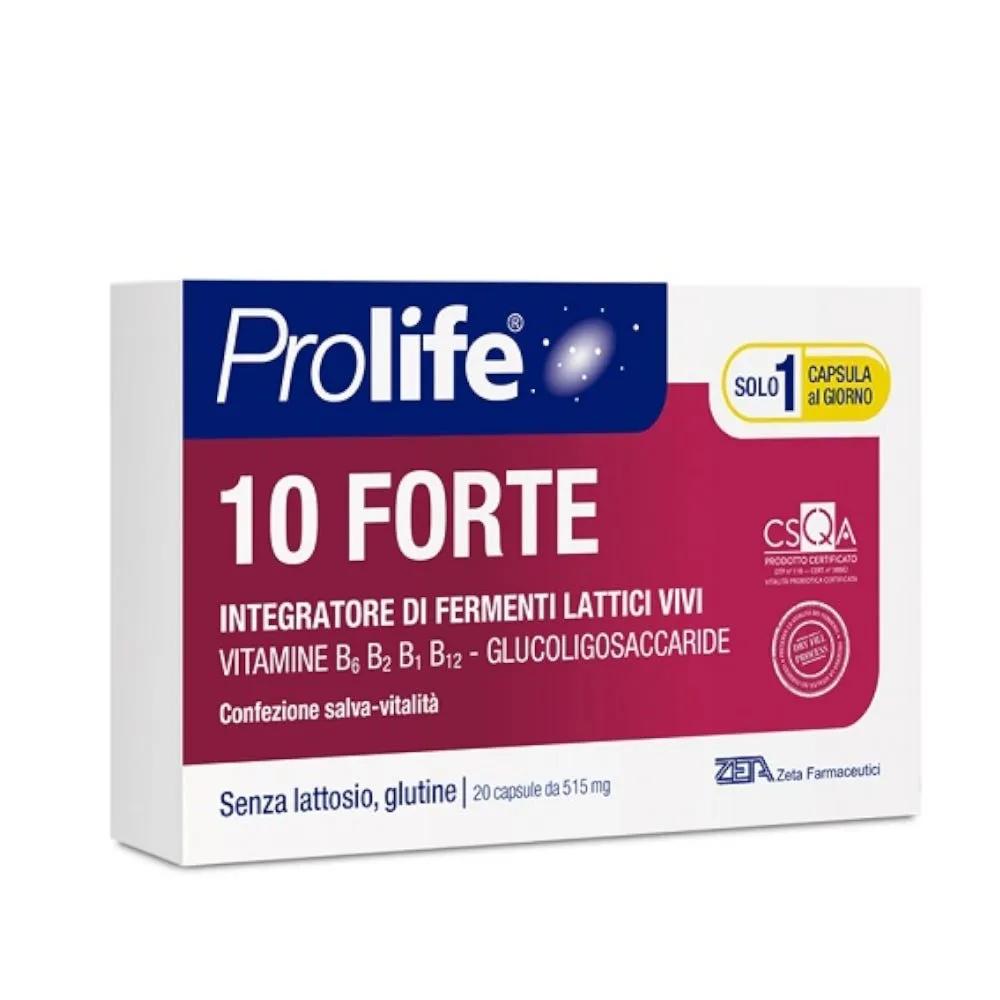 Prolife 10 Forte Integratore Fermenti Lattici Vivi 20 Capsule Vegetali