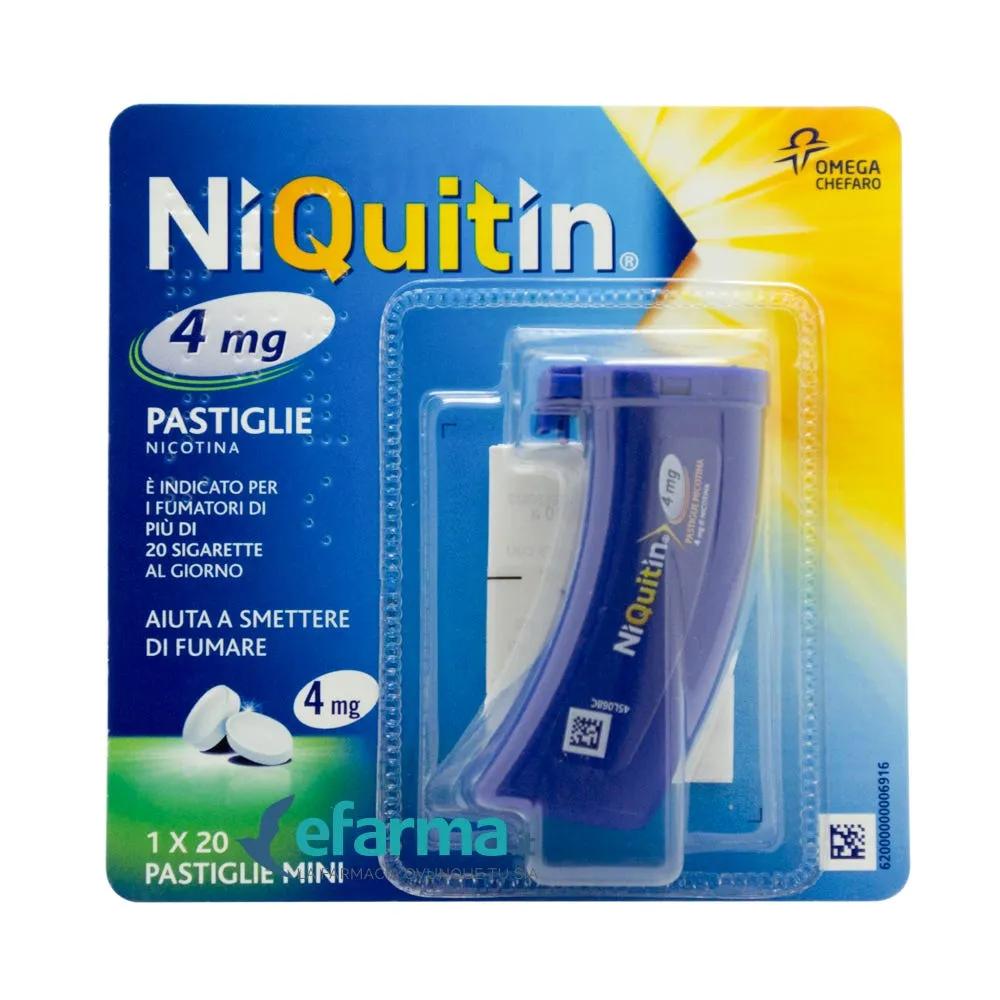 NiQuitin 4 mg Nicotina Mini Pastiglie Per Smettere di Fumare Gusto Menta 1 Astuccio