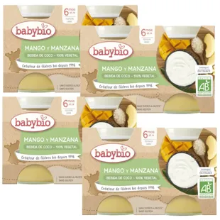 Babybio Vegetable Yogurt Coconut, Mango and Apple +6m 130 gr 4x2 units