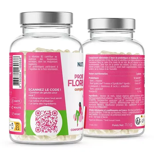 Nutri&Co Probiotique Flore Intime Confort & Santé Vaginale 60 gélules