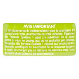 Physiolac Bio Lait 1er âge Formule Epaissie 800g