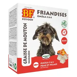 BF Petfood MINI Bonbons Graisse de Mouton Saumon pour chien, 80 pièces