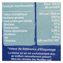 Modilac Mes Céréales du Soir Bio Nuit Calme Dès 4 mois 250g