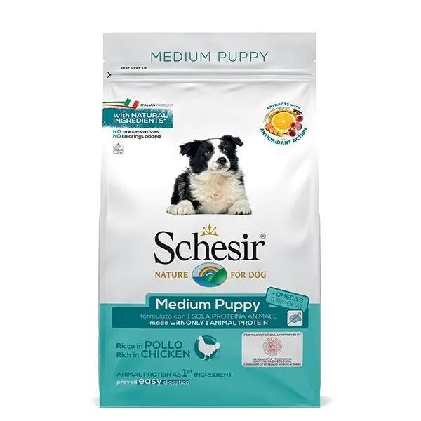 Schesir Ricco In Pollo Cibo Secco Cani Cuccioli Taglia Media Sacco 3 Kg