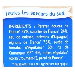 Babybio Repas Soir Bol Patate Douce Légumes Riz +8m Bio 2 x 200g