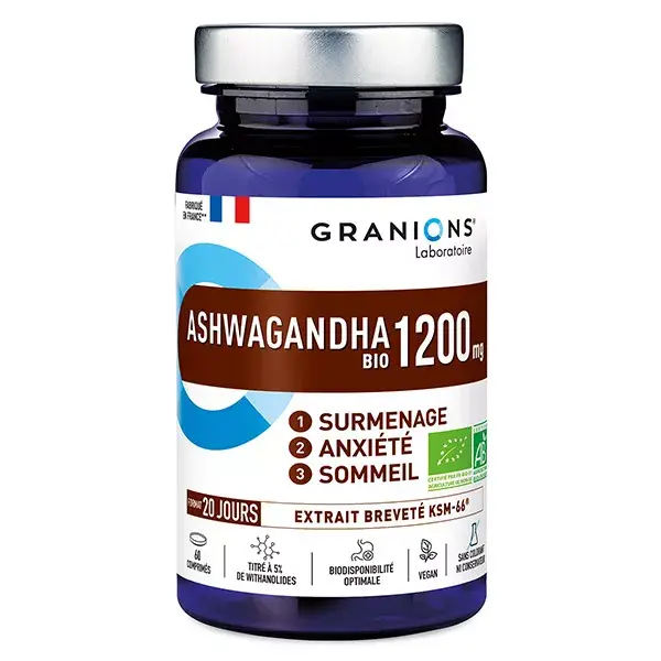 Granions Ashwagandha Pilulier 1200 Mg Bio 60 comprimés