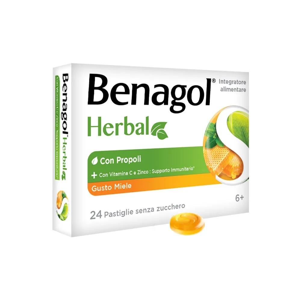 Benagol Herbal Supporto Immunitario Integratore Gusto Miele 24 Pastiglie