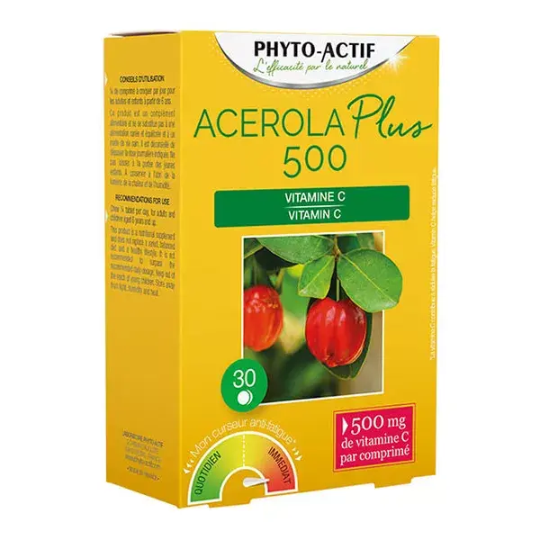 Phytoactif Acérola plus 500 2 x 15 comprimés à croquer