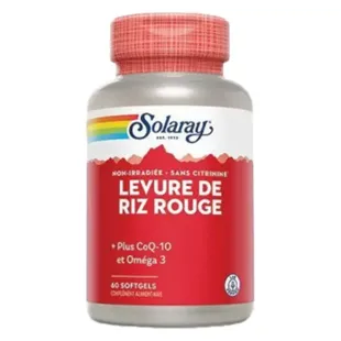 Solaray Lievito di Riso Rosso + Co Q10 + Oméga 3 60 capsule