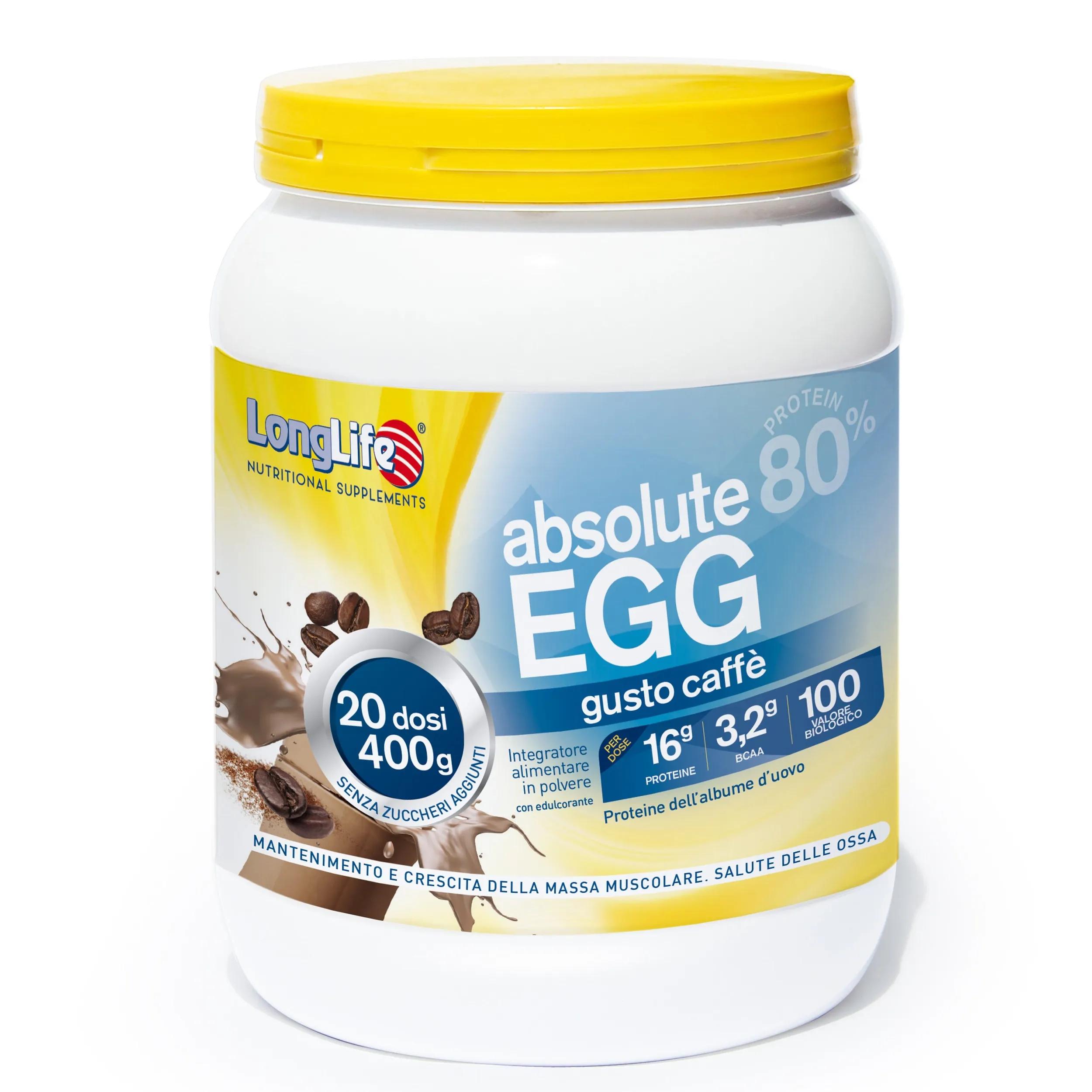 LongLife Absolute Egg Caffè Integratore Di Proteine in Polvere 400 g