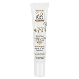 So'Bio Étic Précieux Argan Contour Yeux Lèvres Anti-Âge 15ml