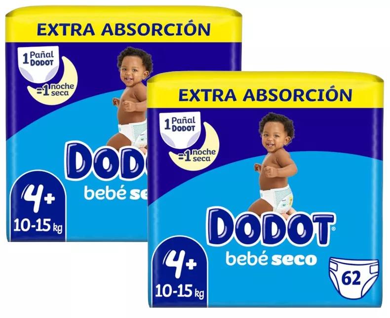 Dodot Extra Dry Baby Diapers T4+ (10-15 Kg) 2x62 units