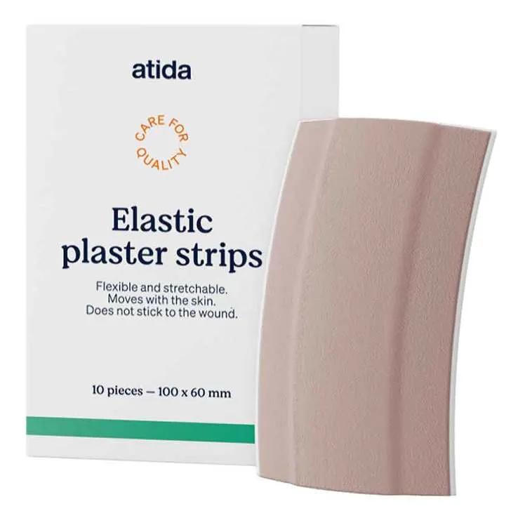 Atida Strisce Medicazioni Elastiche Pretagliate 100x60 mm 10 Pezzi