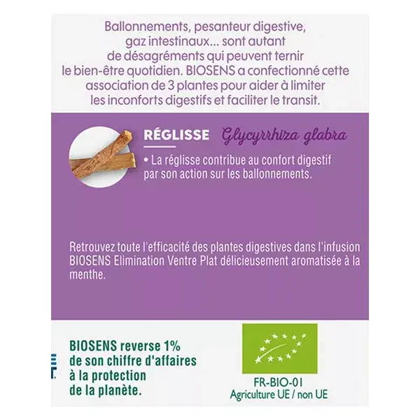 Biosens Infusion Elimination Flat Belly Organic 30g