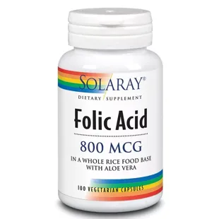 Folsäure 800 mcg Solaray 100 pflanzliche Kapseln