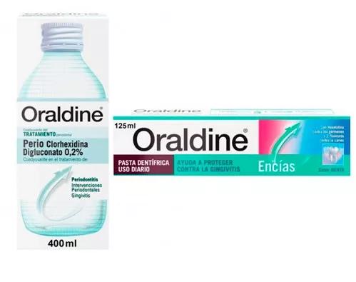Oraldine Perio Clorhexidina 0.2% Colutorio 400 ml + Pasta dentífrica Encías 125 ml