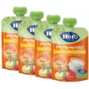 Hero Baby Yogurt, Banana, Strawberry Sachet +12m 4x100 gr