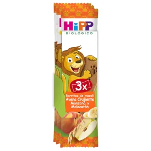 Hipp Barritas Muesli Avena Manzana y Melocotón +12m 3x20 gr