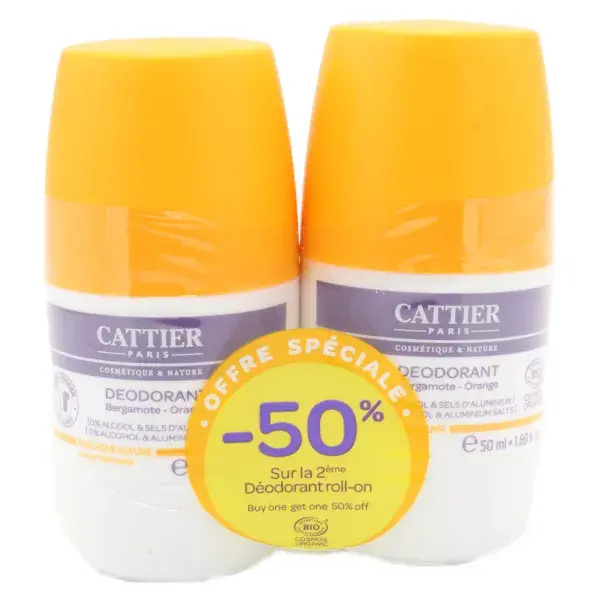 Cattier Citrus Freshness Deodorant Organic Roll-On Set of 2 x 50ml