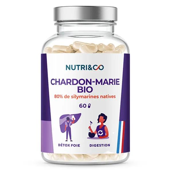 Nutri&Co Chardon-Marie - Drainage et Détox Foie Colon Intestins - 60 gélules