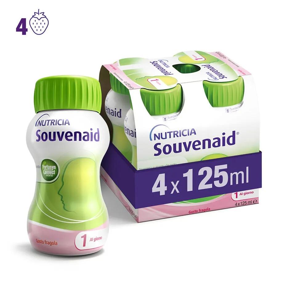 Souvenaid Alimento Dietetico a Fini Medici Speciali Gusto Fragola 4x125 ml