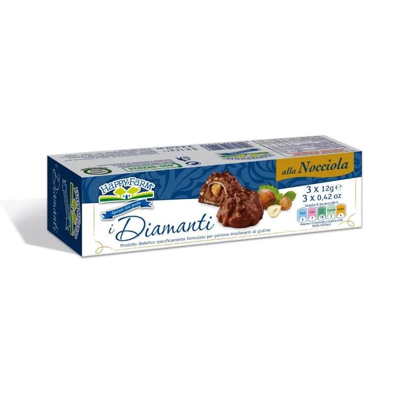 Happy Farm I Diamanti Biscotti alla Nocciola Senza Glutine 60 g