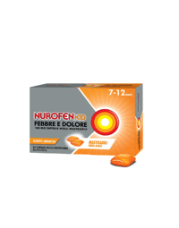 NurofenKid Febbre e Dolore 100 mg Ibuprofene 24 Capsule Molli Masticabili