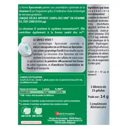 Forté Pharma Vitamine D Liposomale 2000 UI Immunité Os 30 gélules végétales