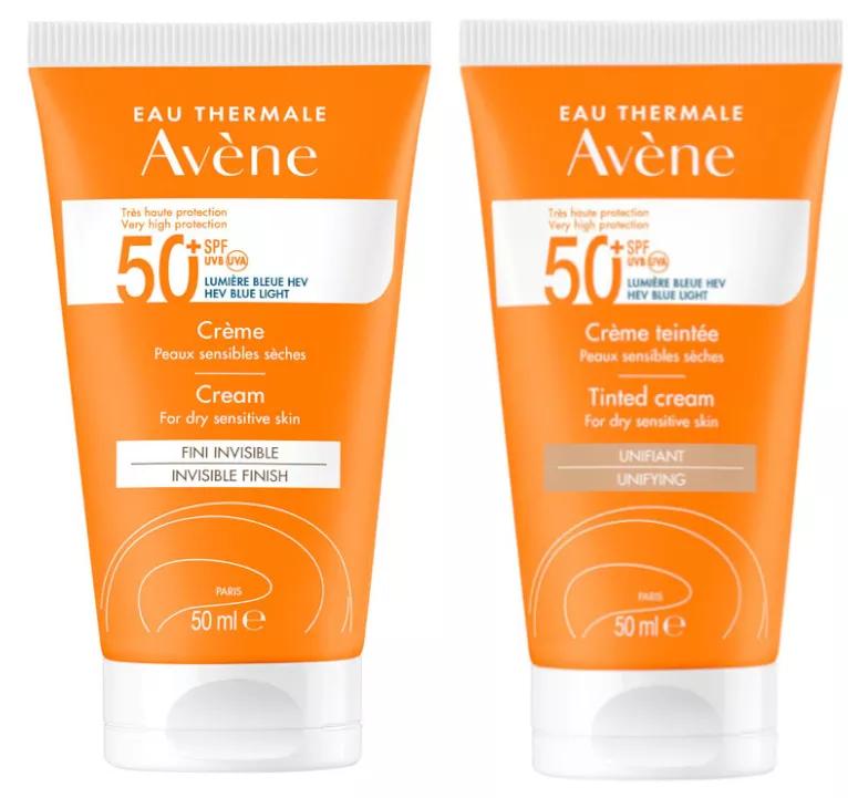 Avène Crema Solare SPF50+ con Colore 50 ml + Crema SPF50+ 50 ml