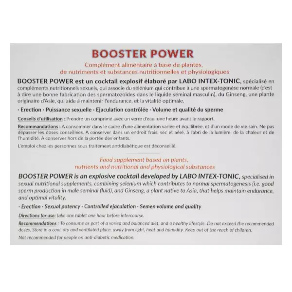 Labo Intex-Tonic Booster Power 30 comprimés