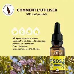 Biofloral Sos Secours Nuit Paisible Compte Gouttes Bio Demeter 20 ml