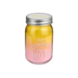 Bougie Mason Jar Citronnelle Quand Citronella C'est la Dolce Vita Jaune