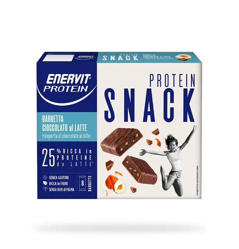 Enervit Protein Snack Barrette Proteiche Cacao e Granella di Nocciole 8 Barrette 27 gr