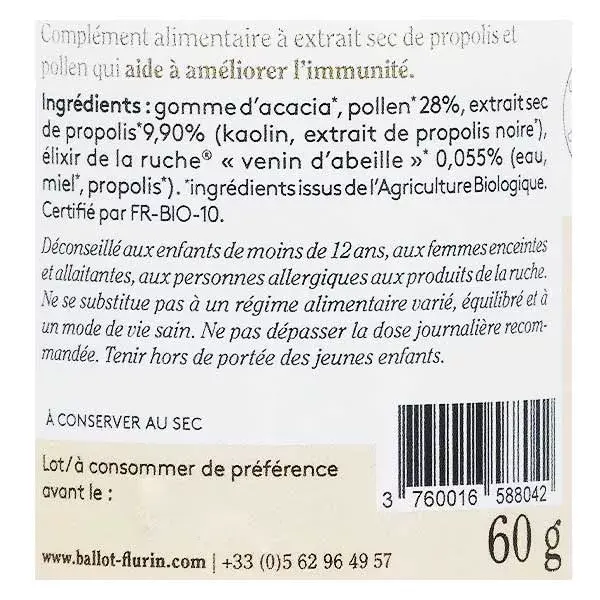Ballot-Flurin Santé Black Propolis Immunity+ Organic 120 tablets