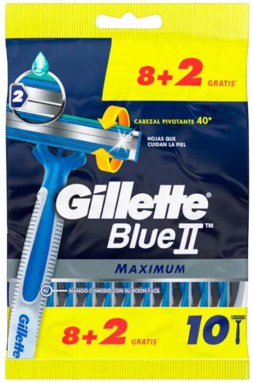 Gillette BlueII Maximum Maquinillas Desechables 8+2 Gratis