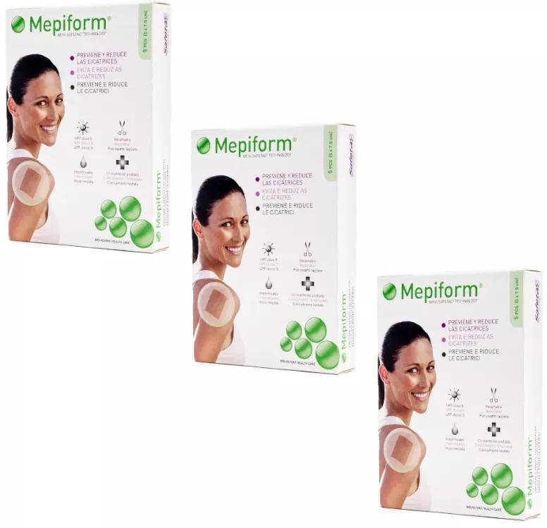 Mepiform Silicone Dressings 5x7.5cm 3x5 units