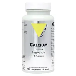 Vit'all+ CALCIUM Formes Bisglycinate et Citrate 100 comprimés sécables