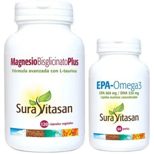Sura Vitasan EPA-Omega 3 60 Pearls + Magnesium Bisglycinate Plus 120 Capsules