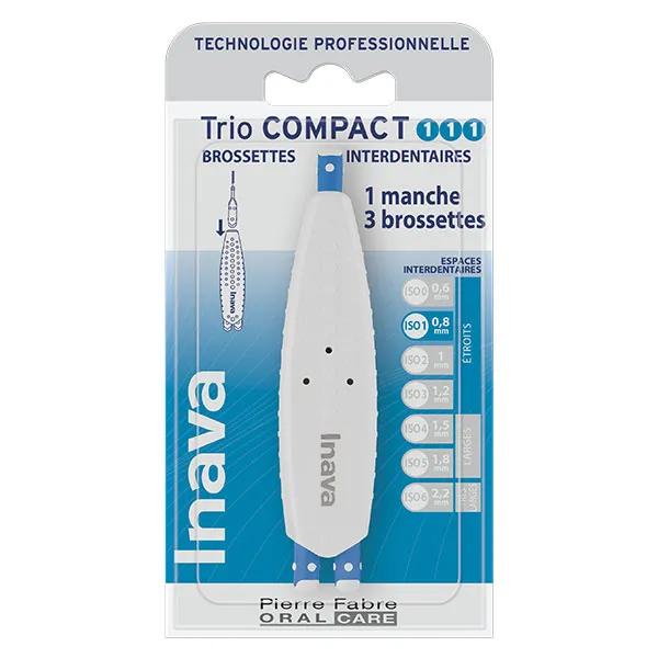 Inava Spazzolini Interdentali 0.8mm Trio Compact Spazi Stretti 6 ricariche