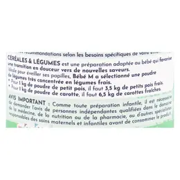 Bébé M Céréales & Légumes +6m Bio 400g