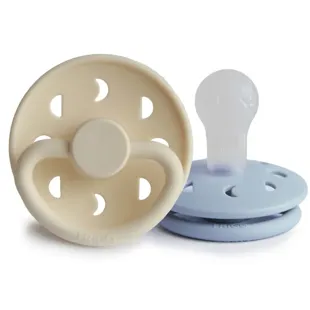 Frigg Silicone Pacifiers Moon Phase Blue/Cream +0m 2 units