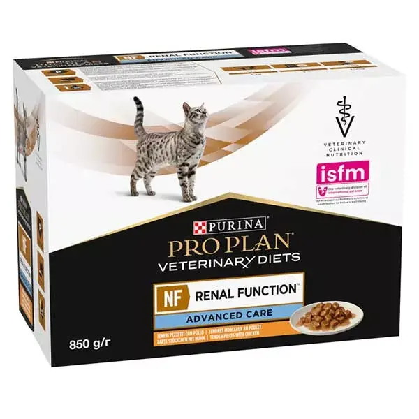 Purina Pro Plan Veterinary Diets Feline NF ST/OX Fonction Rénal Aliment Humide Poulet 10 x 85g