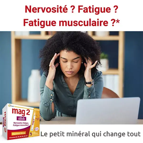 MAG 2 Stick Magnésium et 6 Vitamines B Nervosité Fatigue 30 sticks