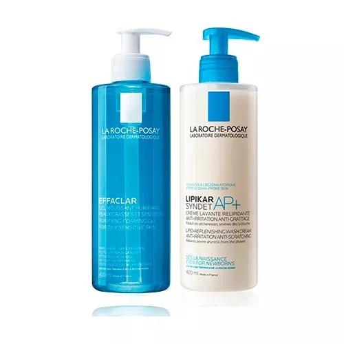 La Roche-Posay Pack Effaclar Gel Moussant Limpiador Purificante 400ml + Lipikar Syndet AP+ 400ml