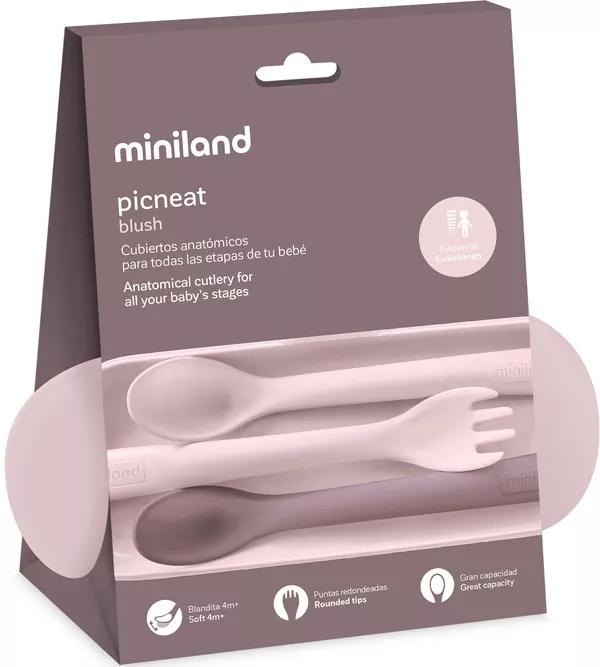 Miniland Picneat Anatomisches Besteck +4m Blush