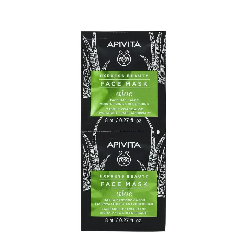 Apivita Express Beauty Aloe Maschera Viso Idratante e Rinfrescante 2x8 ml